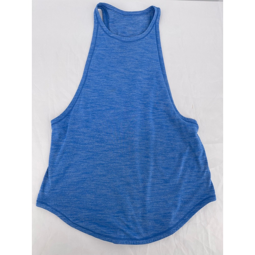 Lululemon Tank Top Womens M Blue Heathered High Neck Racerback Workout